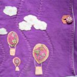 Fabric with different patches and patterns.